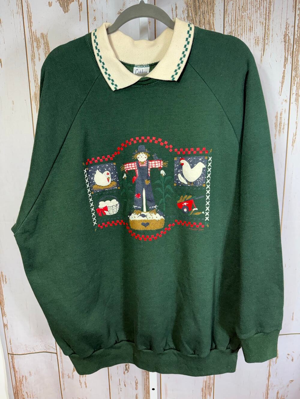 Gopher Sport, Grannycore Vintage Collared Pullover Sweatshirt. Size 3X.